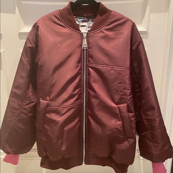 Brand new KRISJOY Satin Oversized Bomber Jacket - Picture 1 of 9